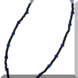 J174. Blue & black beaded necklace . - $22 